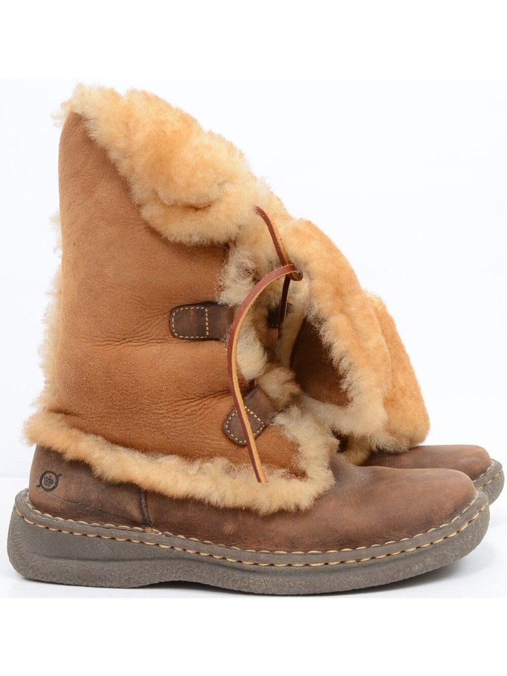 Born Nome Leather Shearling‎ Lace-Up Winter Mid-Calf Convertible Boot Women's 8 - Picture 4 of 15
